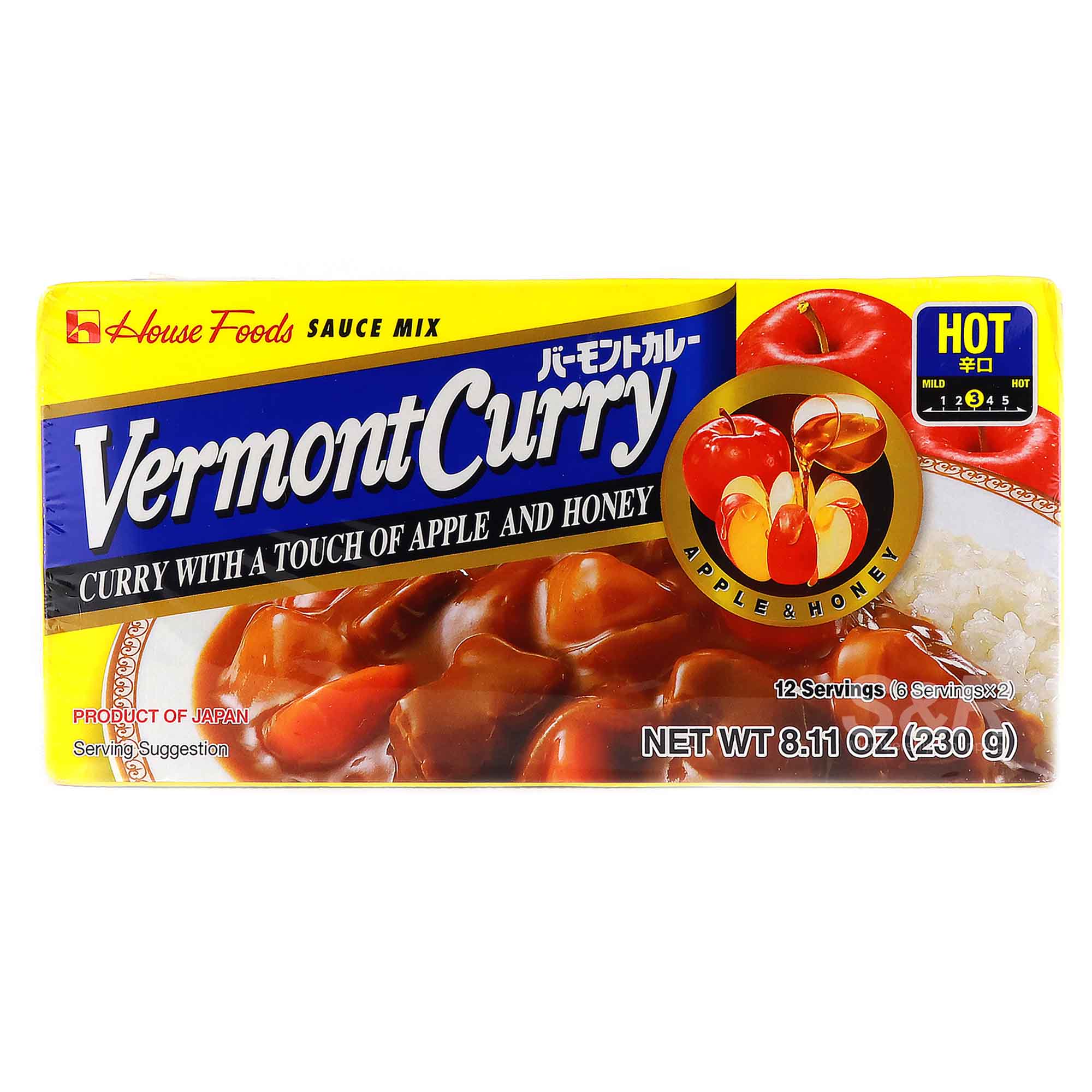 House Foods Sauce Mix Vermont Curry Hot 230g